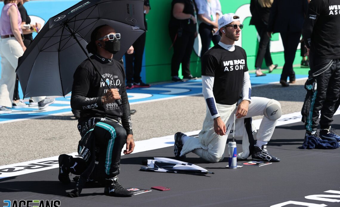 Hamilton backs F1's decision to end We Race As One grid moment · RaceFans