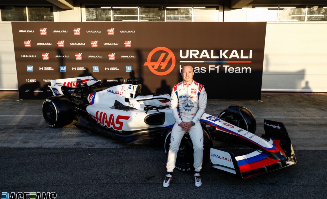 Nikita Mazepin, Haas VF-22 launch, Barcelona, 2022