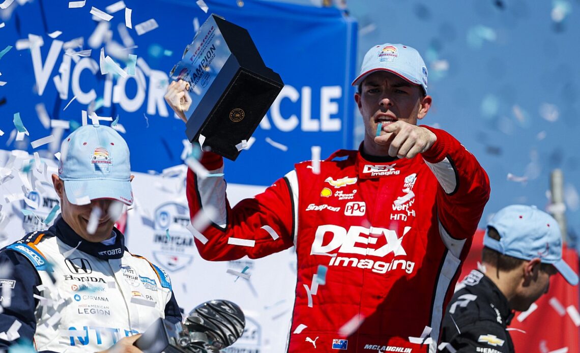 McLaughlin puts maiden IndyCar victory down to "perseverance"