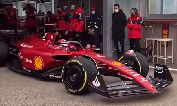 New Ferrari F1-75 makes its debut on track · RaceFans