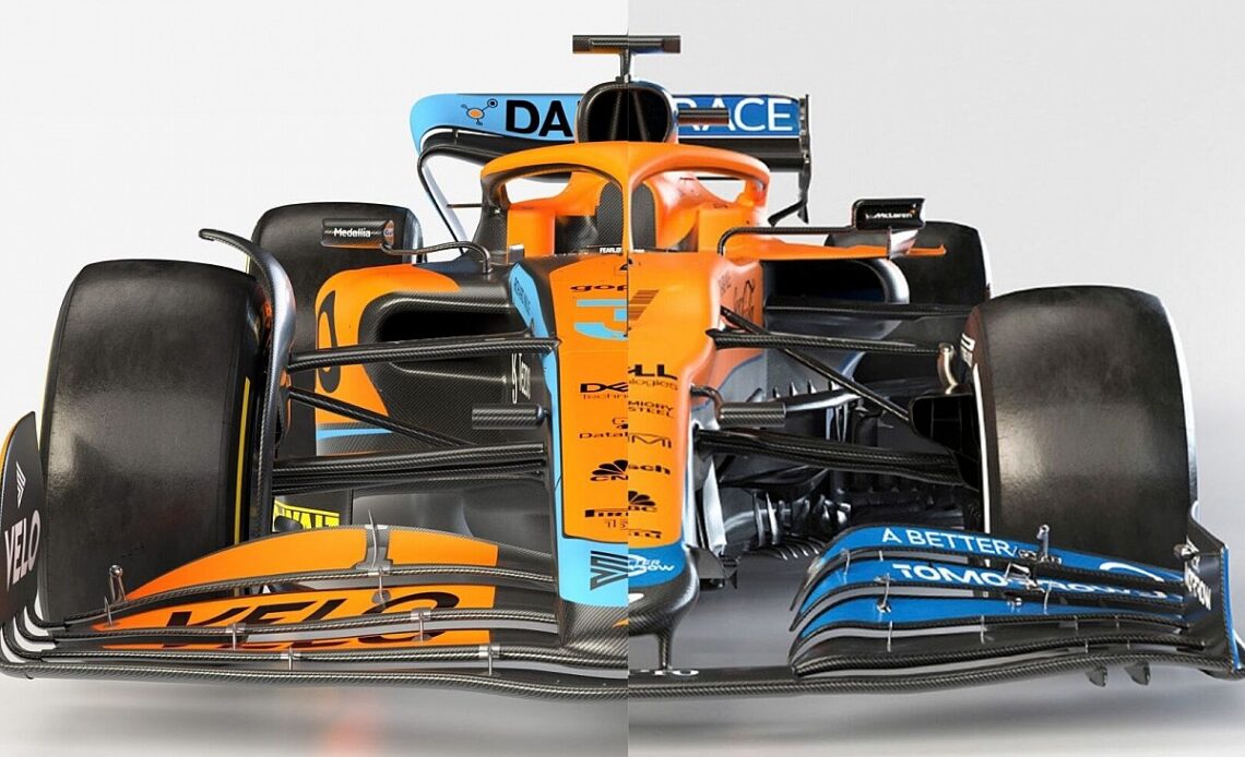 Slide view: F1 2022 McLaren MCL36 vs 2021 MCL35M