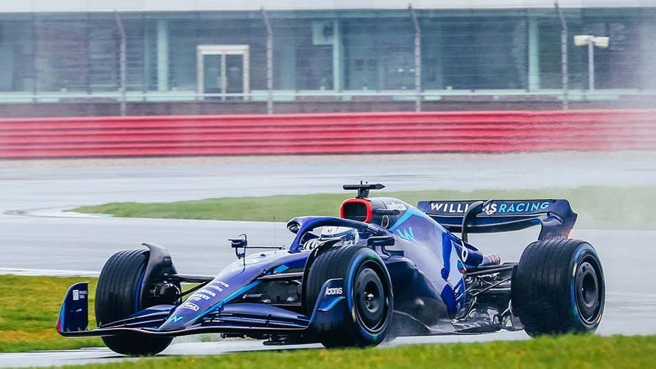 Williams' new FW44 F1 car hits the track