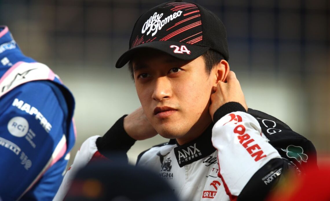 China's first F1 driver Guanyu Zhou celebrates dream debut with Alfa Romeo
