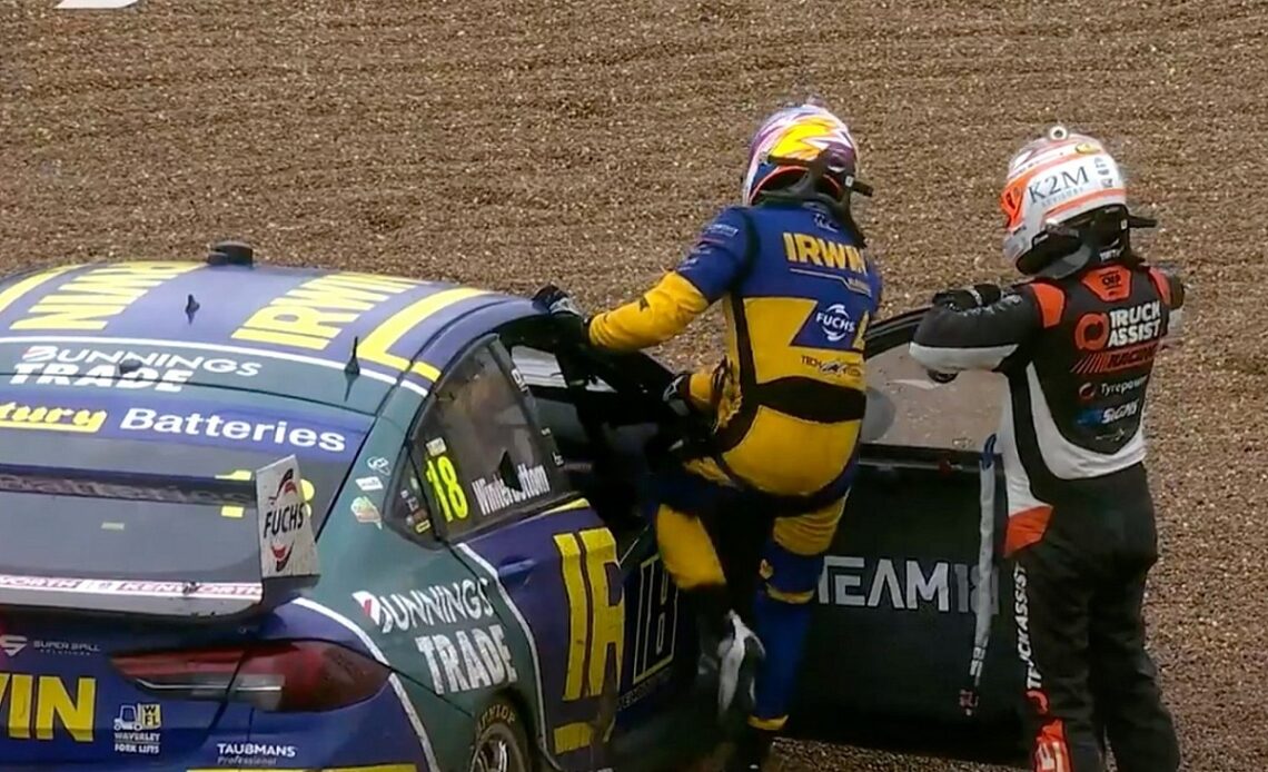 Hazelwood apologised for cool-down lap crash