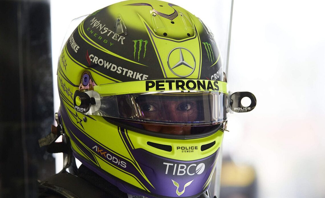 Yellow F1 helmet intended to help fans tell Mercedes cars apart