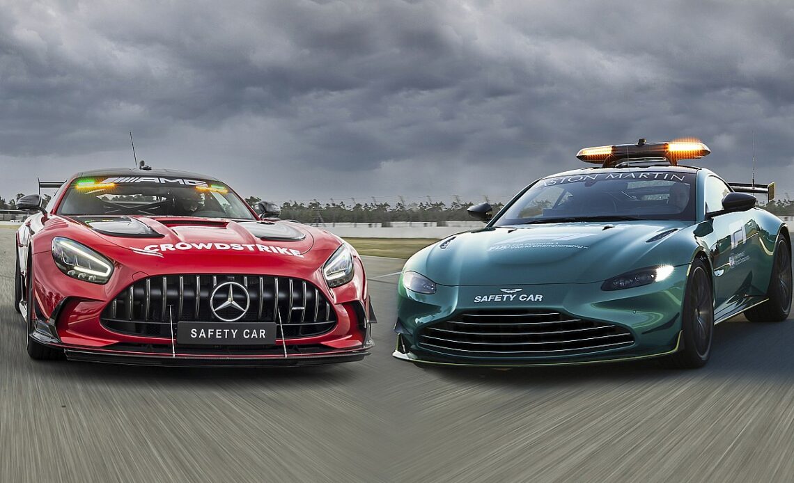 How the Mercedes and Aston Martin F1 safety cars compare