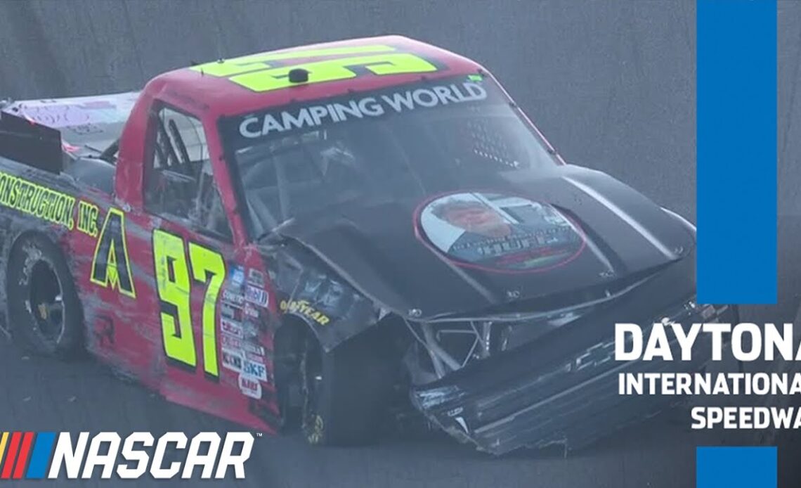 Jason Katzmiller wrecks his No.97 in Practice at Daytona | NASCAR Camping World Truck Series