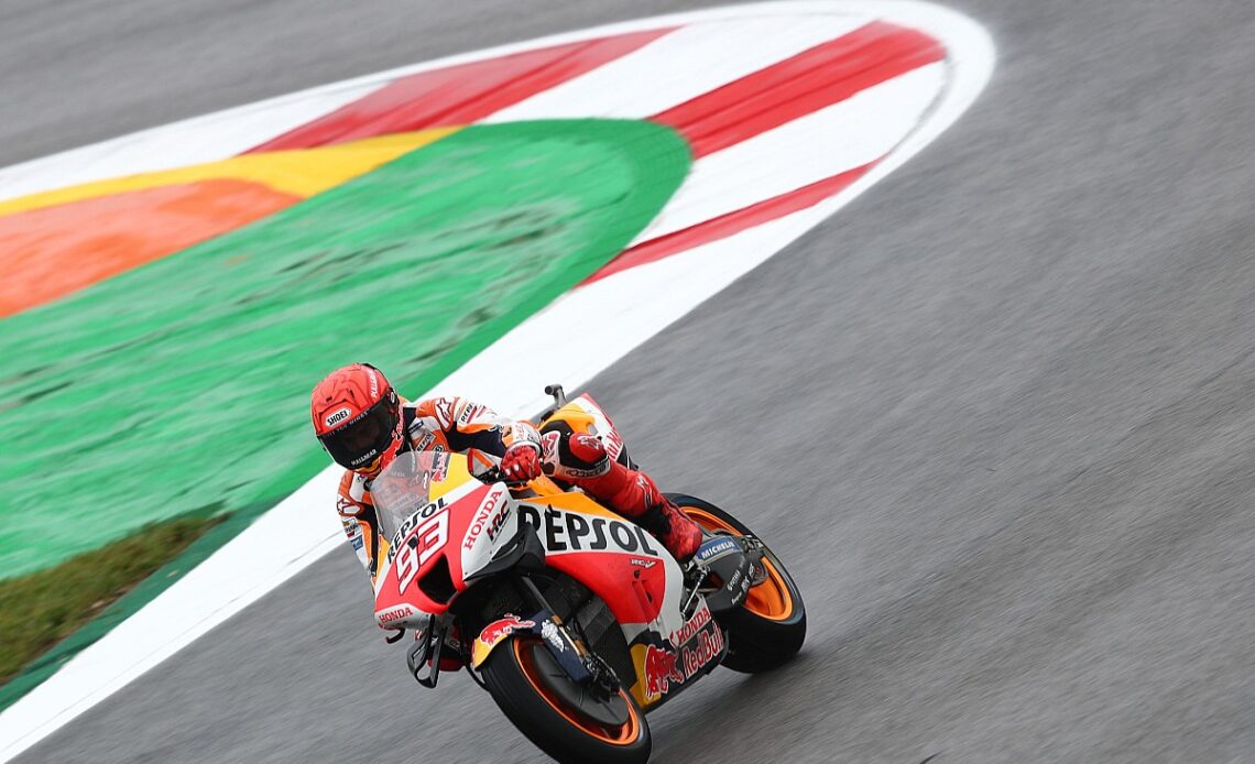 Marquez tops wet FP1 by dominant margin
