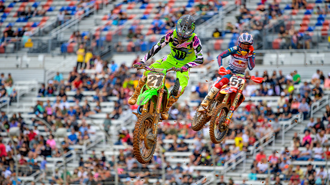 Monster Energy racers sweep Atlanta Supercross! Jason Anderson (1st), Eli Tomac (2nd) and Chase Sexton (3rd)