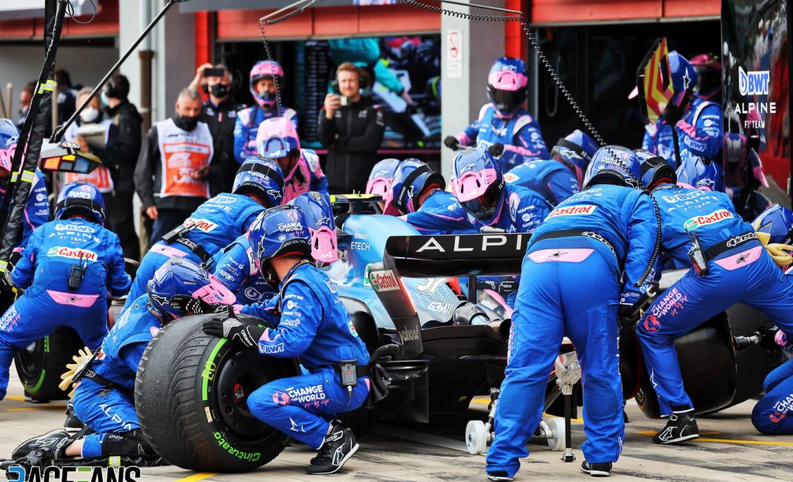 Ocon blames pit equipment after penalty for near-miss with Hamilton in pits · RaceFans