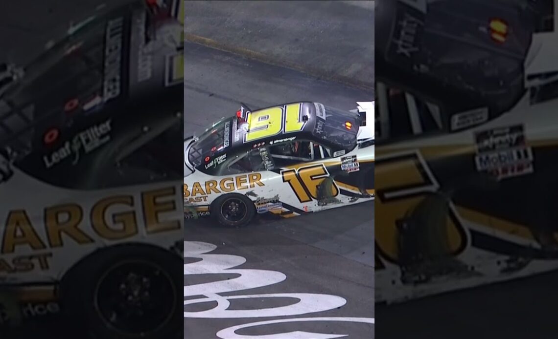 What a finish! Allmendinger and Cindric wreck at the finish line at Bristol | #Shorts | NASCAR
