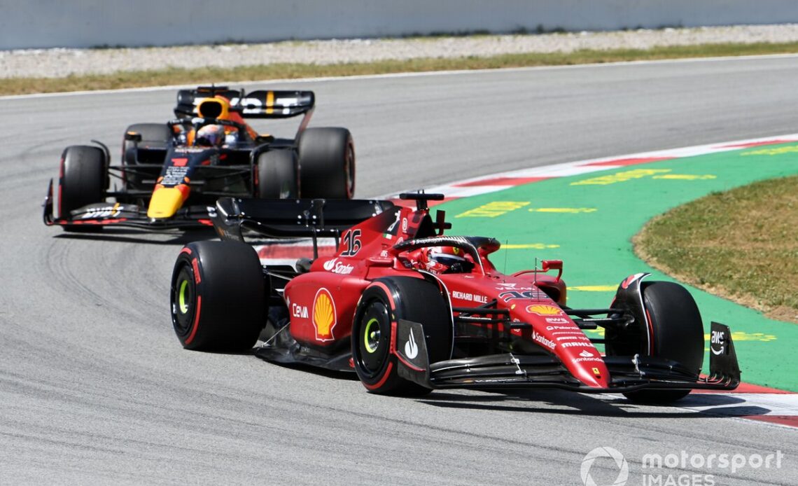 Leclerc looked set for a dominant display in Spain before his Ferrari engine let go