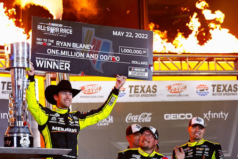 2022 Cup Texas All-Star Ryan Blaney trophy (Credit: Jared C. Tilton/Getty Images via NASCAR Media)