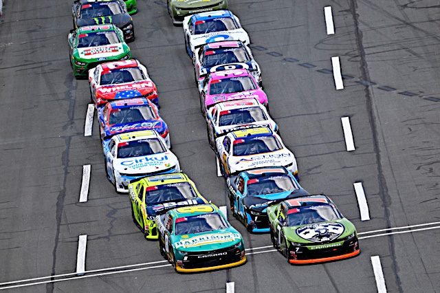 2022 Xfinity Charlotte pack racing - JR Motorsports drivers Josh Berry, No. 8 Chevrolet, and Justin Allgaier, No. 7 Chevrolet (Credit: NKP)