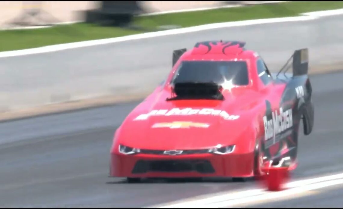 Bob McCosh Takes out the Blocks Top Alcohol Funny Car Qualifying Rnd 1, Final National Event, Spring