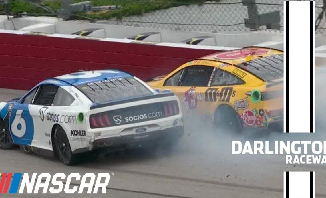 Brad Keselowski wrecks, collects Kyle Busch at Darlington