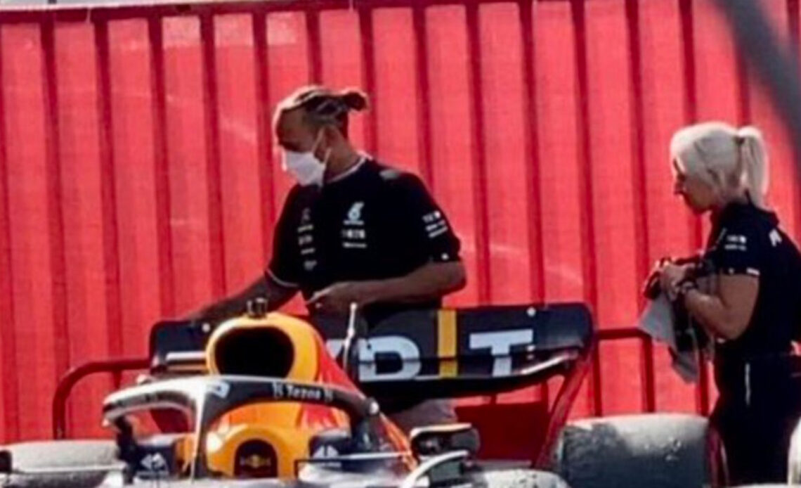 Fan footage shows true story of Lewis Hamilton leaked image after Spanish GP