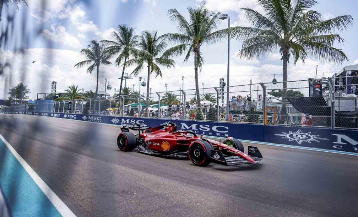 Charles Leclerc in practice. Miami May 2022.