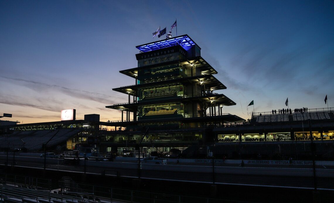 The Pagoda of the Indianapolis Motor Speedway on race day morning for the 2022 Indianapolis 500