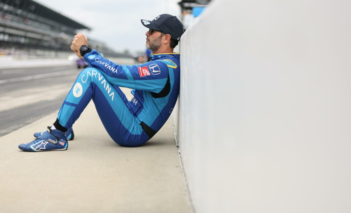 Jimmie Johnson focusing at 2022 Indianapolis 500 qualifying