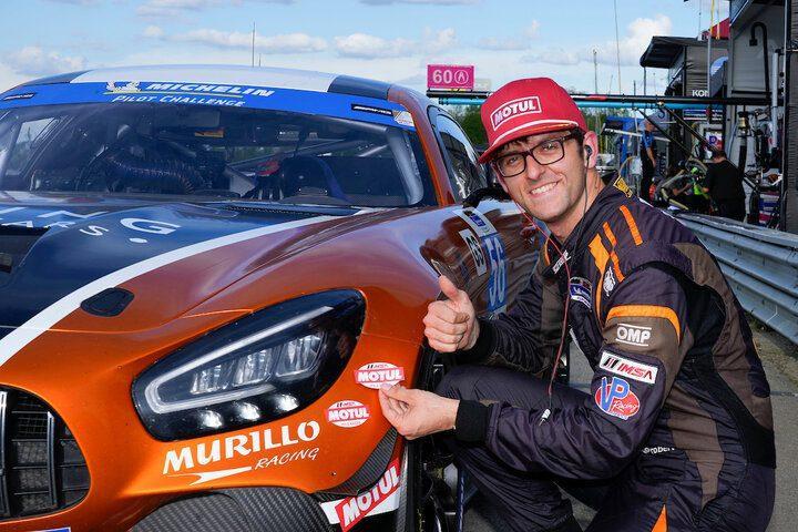 Kenton Koch on pit road at Mid-Ohio Sports Car Course after winning the pole for the Mid-Ohio 120, 5/13/2022 (Photo: Courtesy of IMSA)