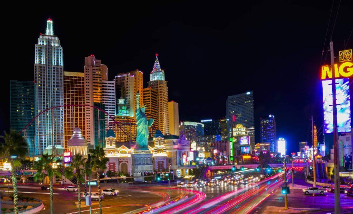 The Strip at night. Las Vegas December 2015.