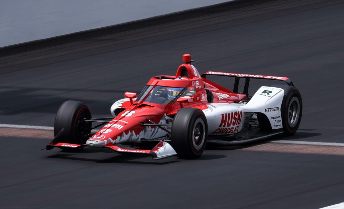 Marcus Ericsson practicing for the 2022 Indianapolis 500