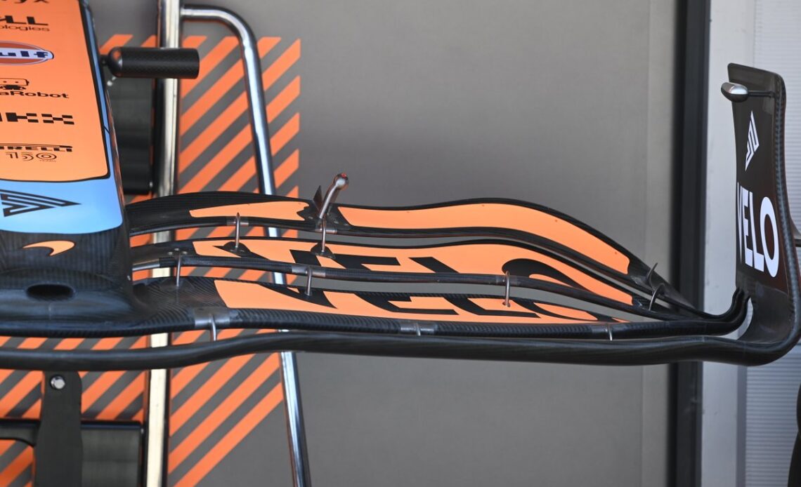 McLaren MCL36 nose and front wing detail
