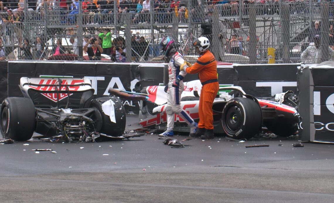 Mick Schumacher's car splits in half after Monaco Grand Prix crash