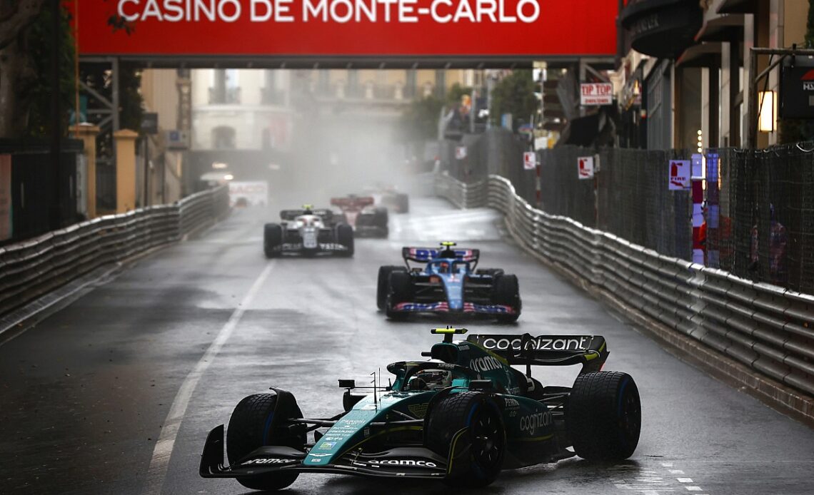 Monaco GP start red-flagged after rain hits on the grid
