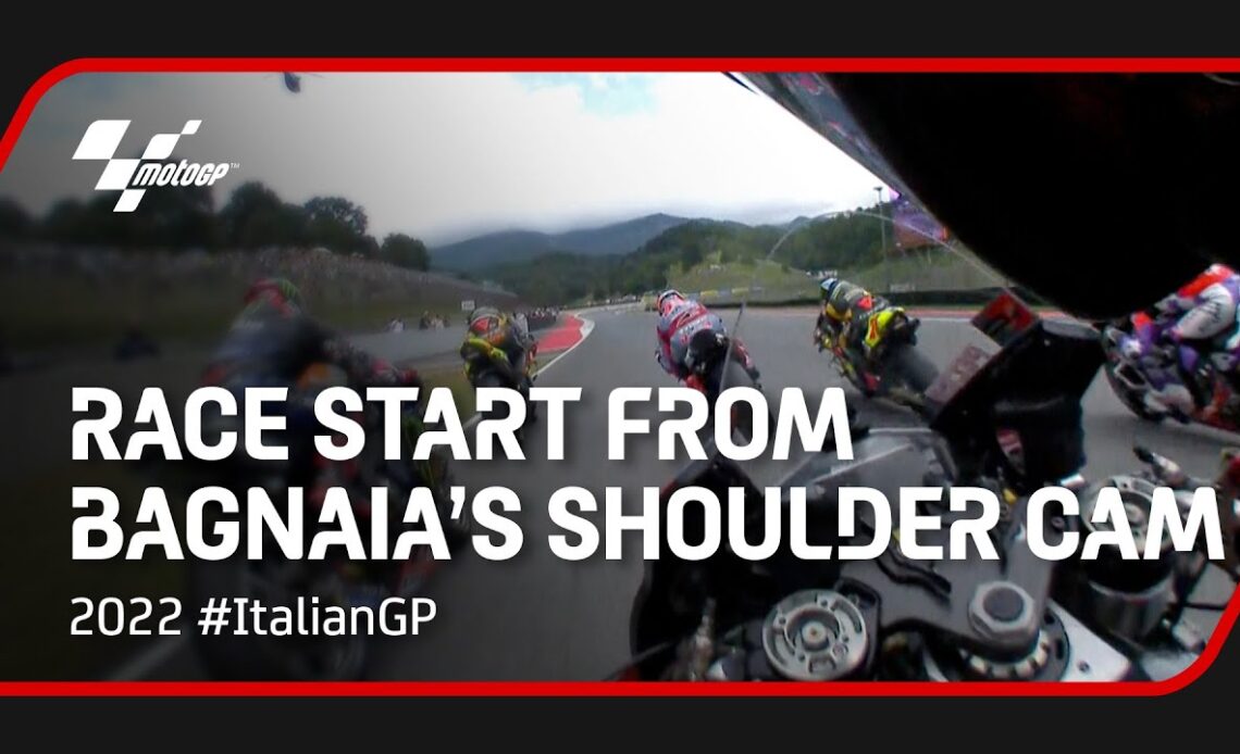 Race Start from Francesco Bagnaia's Shoulder Cam | 2022 #ItalianGP