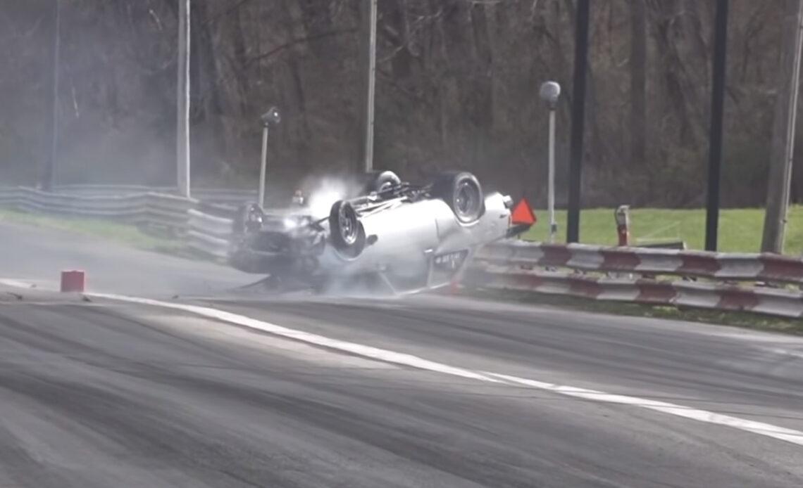 Racer Rolls New Car And Returns To The Track One Week Later