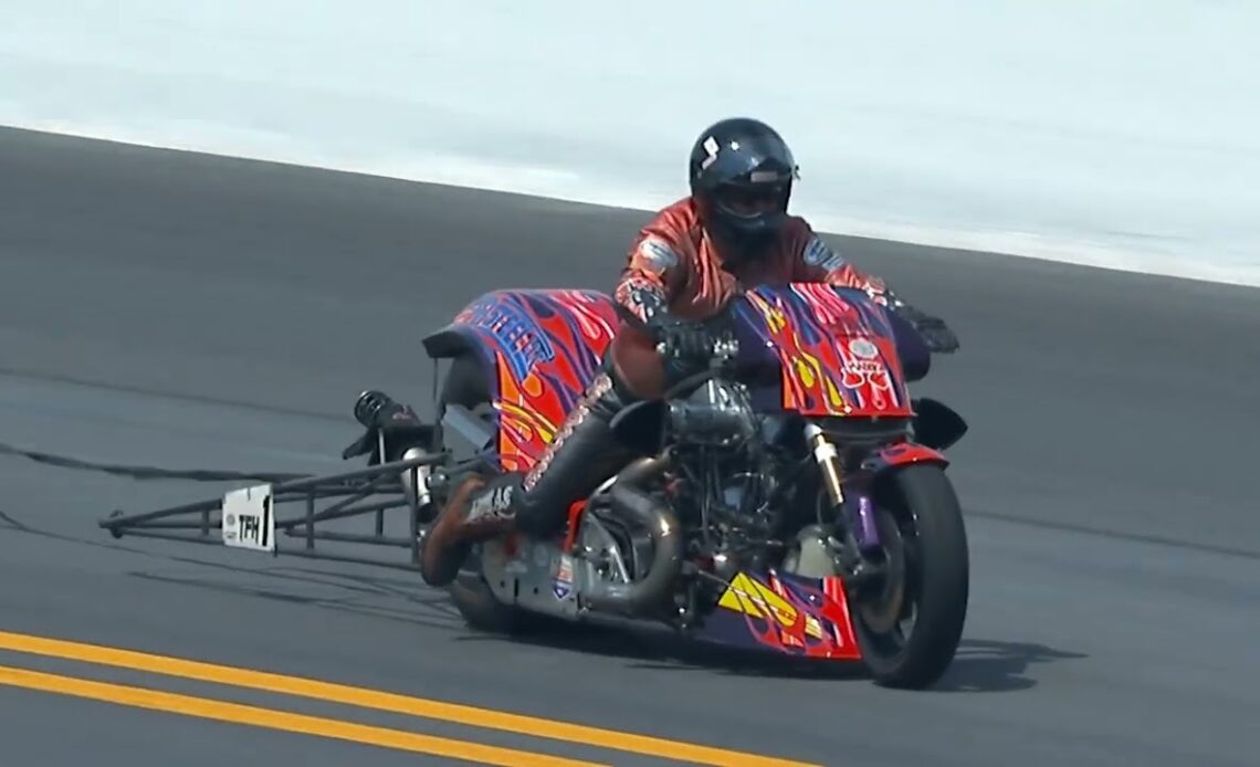 Randall Andras, Ryan Peery, Top Fuel Harley Motorcycle, Qualifying Rnd 3, Circle K Four Wide Nationa