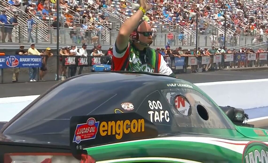 Sean Bellemeur, Brian Hough, Ulf Leanders, Tyler Scott, Top Alcohol Funny Car, Rnd 2 Eliminations, C