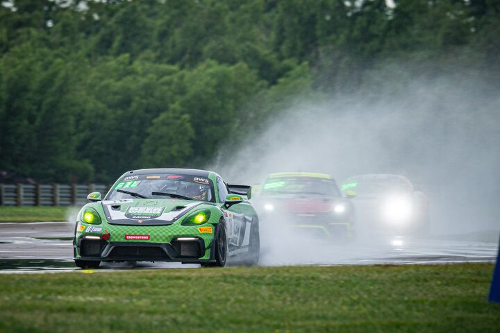 Eric Filguerias leads the field during Pirelli GT4 America SprintX Race No. 1 at NOLA Motorsports Park, 5/21/2022 (Photo: SRO Motorsports Group)