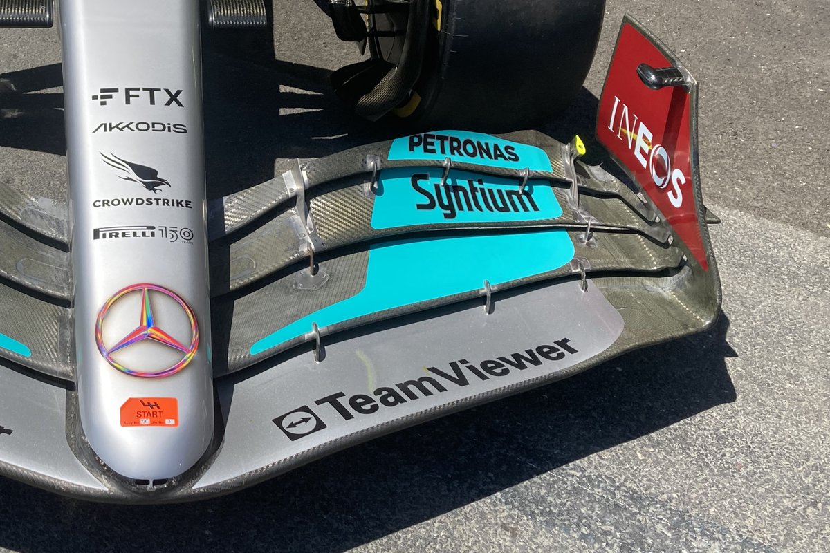 Mercedes W13 front wing detail