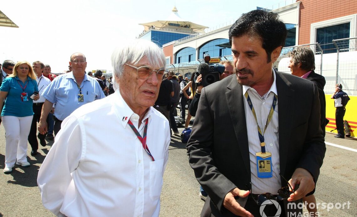 Bernie Ecclestone, CEO Formula One Group (FOM) with Mohammed Ben Sulayem