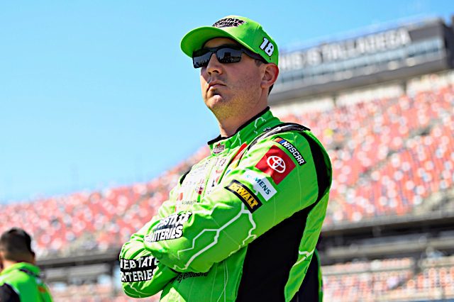 Kyle Busch is often a popular DraftKings selection at Talladega Superspeedway, where he stands on pit road. (Photo: NKP)