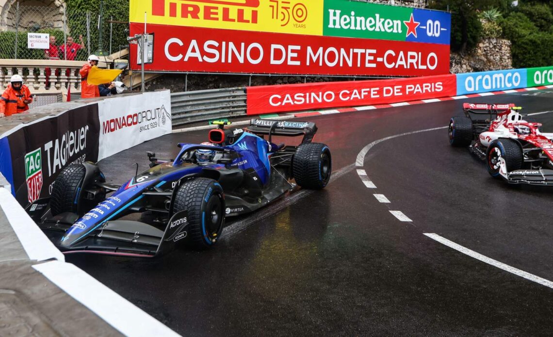 Nicholas Latifi crashes into the wall. Monaco, May 2022.