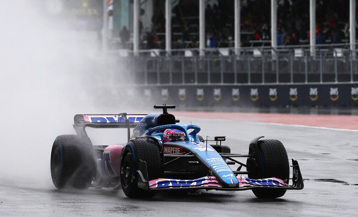 Alonso quickest from Gasly, Vettel in wet FP3