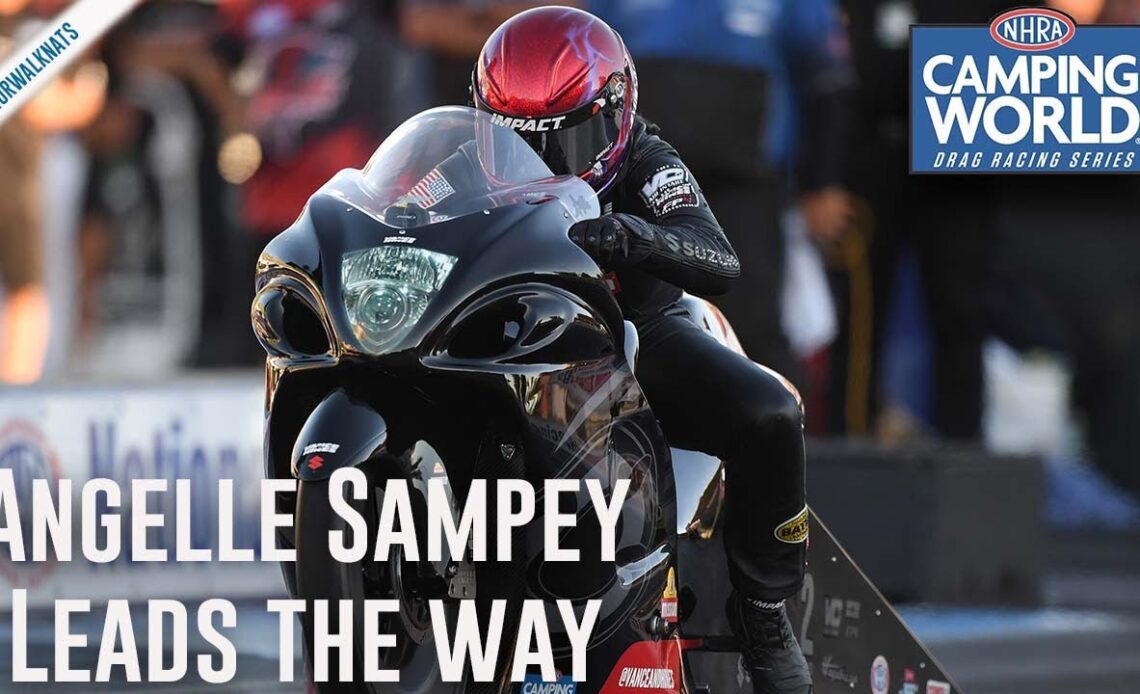 Angelle Sampey leads the way Friday in Norwalk