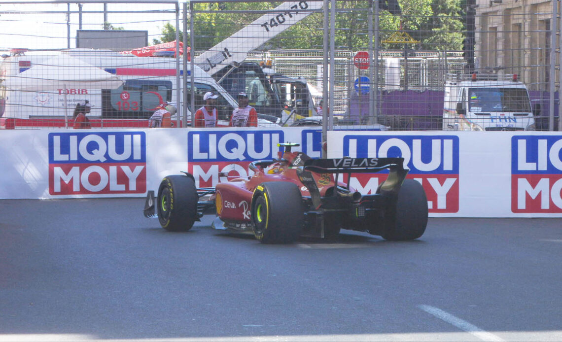 Carlos Sainz retires with hydraulic problem in Azerbaijan Grand Prix
