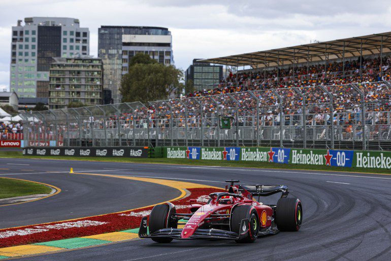 Charles Leclerc, the 2022 Azerbaijan Grand Prix pole sitter, drives at the Australian Grand Prix in 2022. (Photo: FIA)