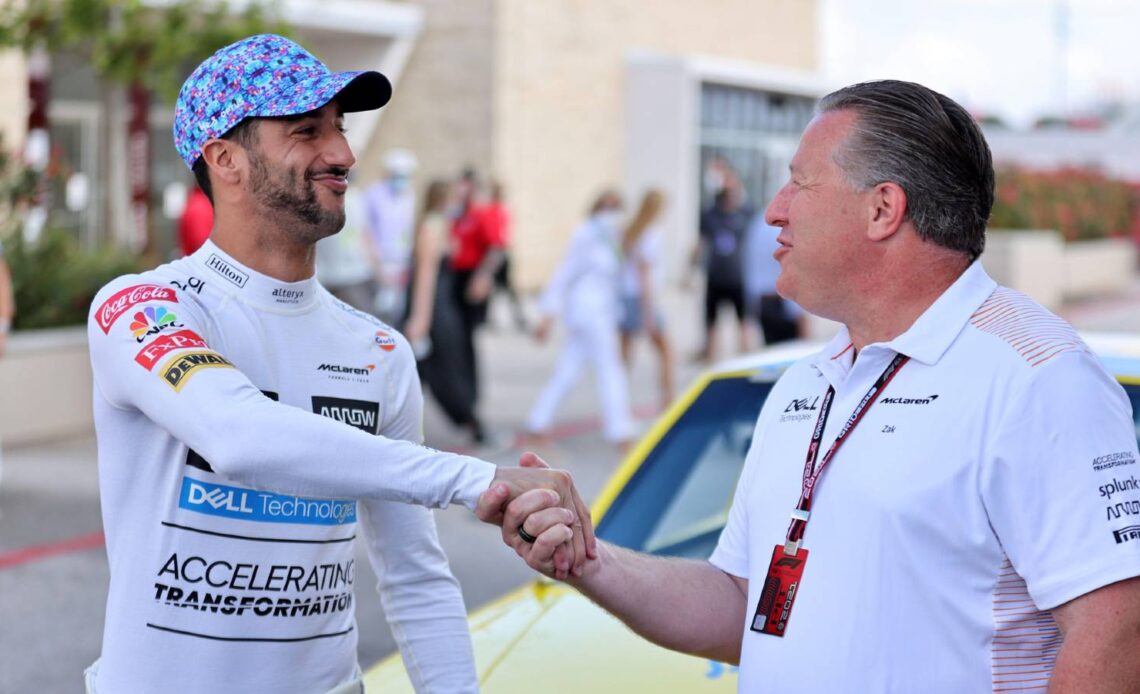 Daniel Ricciardo took dig from Zak Brown as a "roundabout compliment"