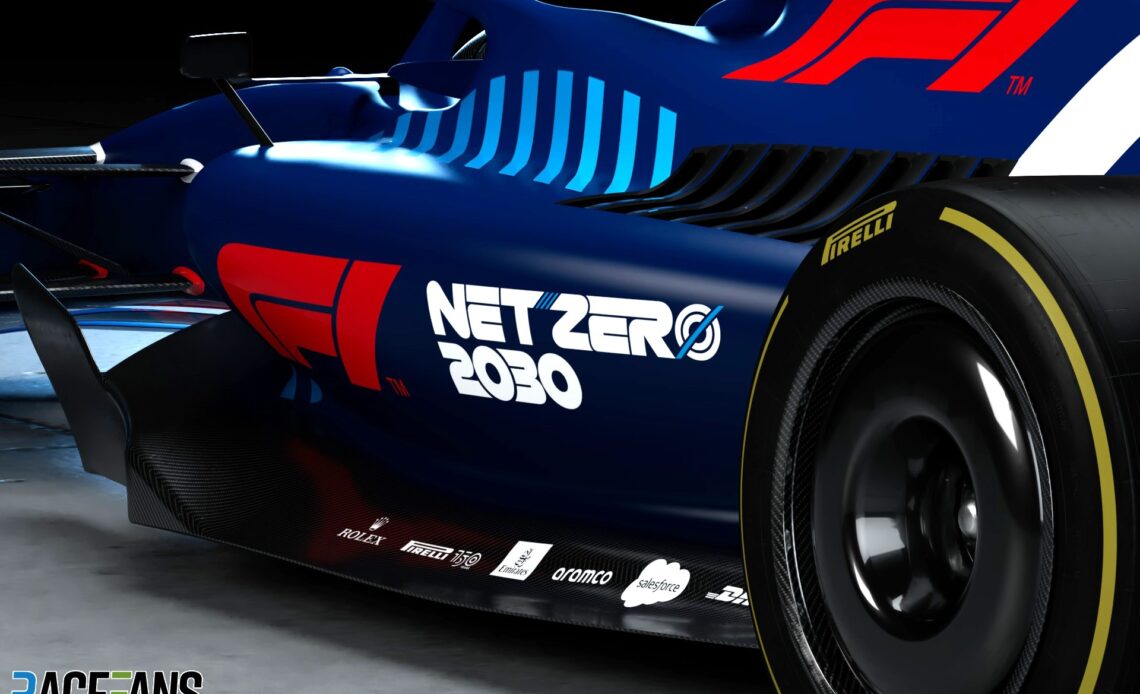 F1 reveals new branding to promote "net zero" carbon target · RaceFans