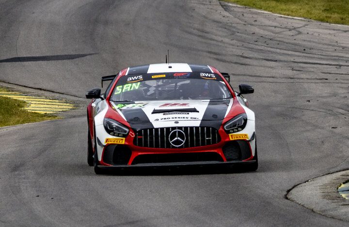 Gavin Sanders during Pirelli GT4 America SprintX practice at VIR, 6/17/2022 (Photo: Brian Cleary/SRO Motorsports Group)