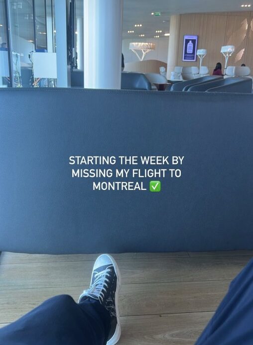 Charles Leclerc misses flight to Montreal.