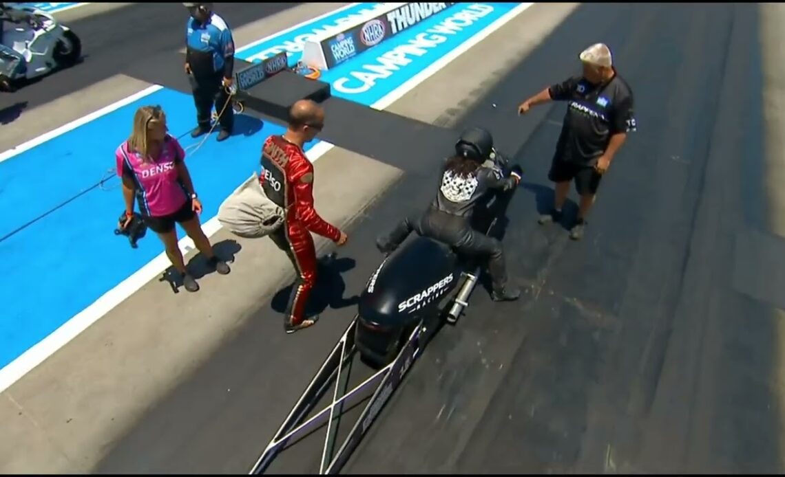 Jianna Evaristo, Wesley Wells, Pro Stock Motorcycle, Qualifying Rnd 2, Thunder Valley Nationals, Bri