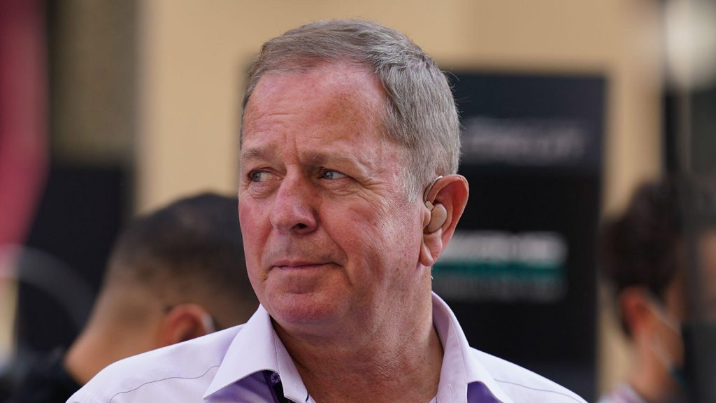 Martin Brundle taking part in Sky Sports F1