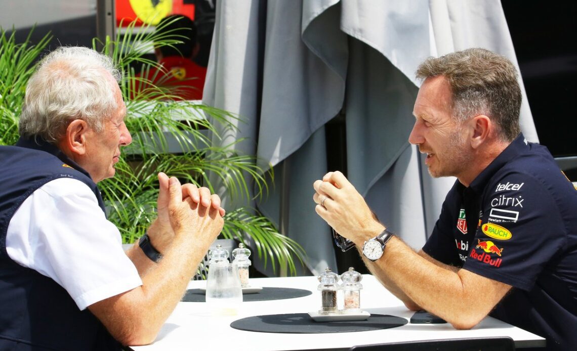 Helmut Marko, Consultant, Red Bull Racing, with Christian Horner, Team Principal, Red Bull Racing